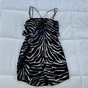 Zara Zebra Print Strappy Mini Dress